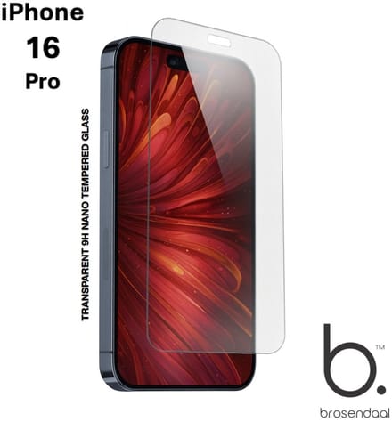 Brosendaal Screenprotector geschikt voor iPhone 16 pro - 9H Nano Coating - Ultradun - Maximaal Kras- en Valbestendig