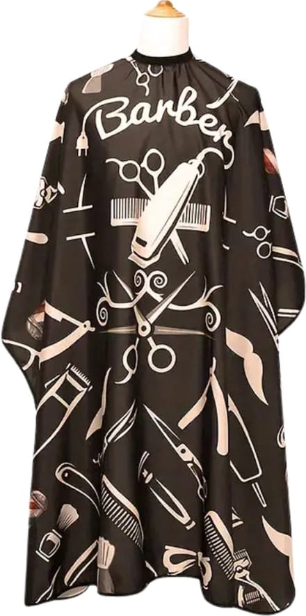Nivard Baardschort - Beard Bib - Scheerschort - Baard Cape - Kappersmantel - Kapmantel - Zwart