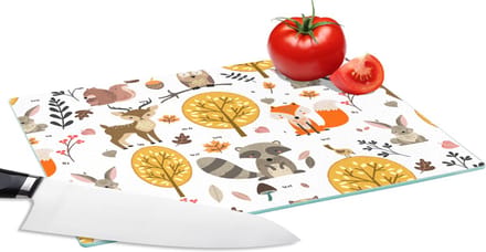 Glazen Snijplank - 28x20 - Design - Dieren - Bos - Snijplanken Glas