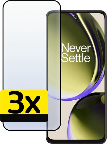 Screenprotector - Geschikt voor OnePlus Nord CE 3 Lite - 3 Stuks - Full Cover - Beschermglas - Gehard Glas - Tempered Glass - Screen Protector