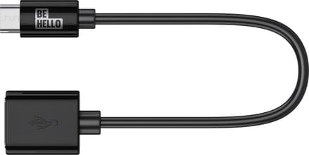 BeHello Telefoon Laad en Sync Kabel - USB-C to Female USB (0.2m) Zwart