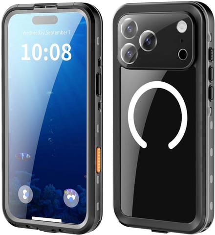 Turtle Shift hoesje - Geschikt voor iPhone 17 Pro Max en iPhone 18 Pro Max - IP68 water- en stofdicht - Geschikt voor MagSafe - Transparant