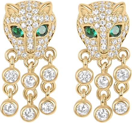 Margot Bardot Belinda Cat Head Oorbellen Gold