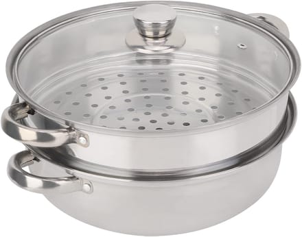 Dubbellaags Stoompan - Soepkoker - Gezond Koken - Verdikte Handgreep - 29x29x12 cm