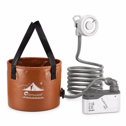 Flextail Max Shower + Bucket 20L – Draagbare Camping Douche Set – USB-C Oplaadbaar – Opvouwbare Emmer – Outdoor & Reizen