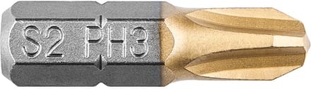 Bit PH3, 25mm S2 TIN, 2 op een blister