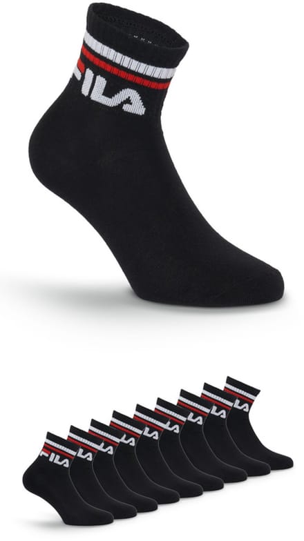 FILA Logoband Enkelsokken - Maat 35/38 - 9 Pack - Zwart