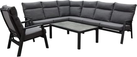 Pacific hoek loungeset 6 delig aluminium antraciet