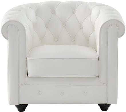Vente-unique Fauteuil van buffelleer CHESTERFIELD - Wit