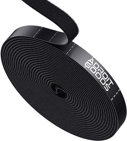 AdroitGoods Herbruikbare Kabel Organiser - Klittenband Kabelbinders - Rol van 5 meter - Zwart