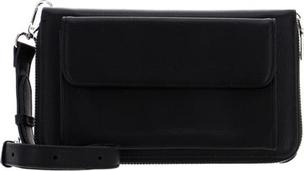 SEIDENFELT MANUFAKTUR Portemonnee Telefoontasje Linsell Multi Wallet Black Zwart