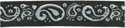 Hobbyband - Sierband - Lint - Paisley zwart wit - 15mm - 5 Meter per rol