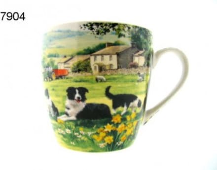 Lesser & Pavey Ontbijtmok Collie & Schapen – 400 ml – Porselein