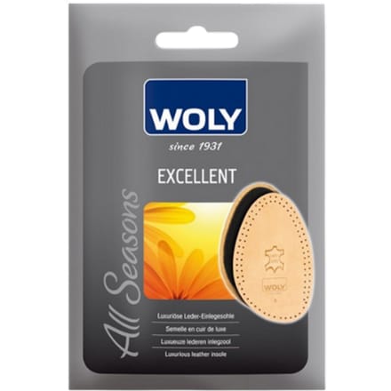 Woly Excellent - Halve lederen inlegzool met latexlaag - Maat 41/42