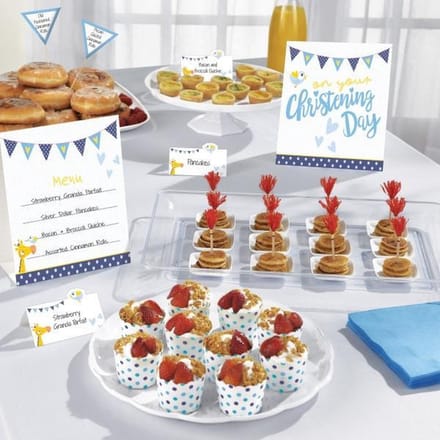 Amscan Tafeldecoratie Buffet Doopfeest Jongens 12-delig