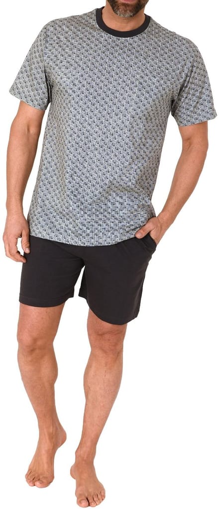 Normann herenpyjama met korte mouwen en elegante minimalistische print