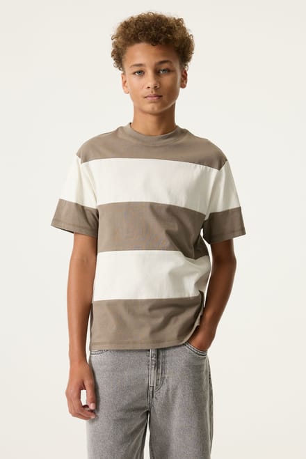 GARCIA Jongens Tekst Print T-shirt Bruin Korte mouw