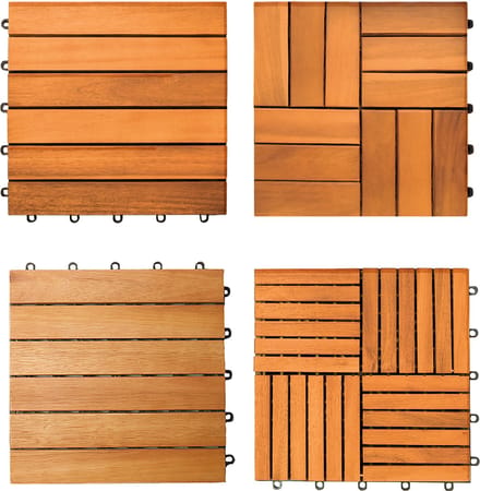Casaria Vlondertegel – 22 Stuks 2m² – Eucalyptus – 30x30cm – Kliksysteem