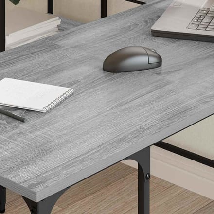 vidaXL - Bureau - 139x139x75 - cm - bewerkt - hout - grijs - sonoma - eikenkleurig