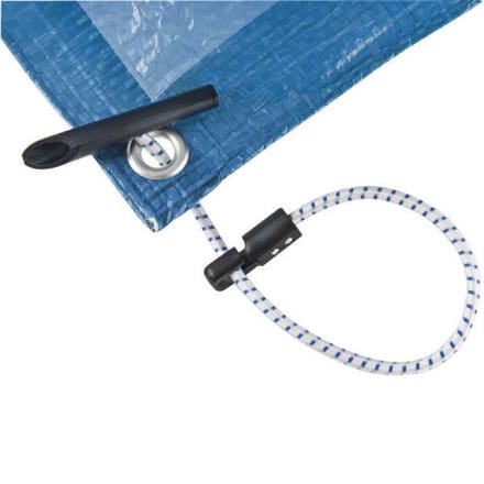 Perel Spanners voor dekzeil, elastisch, met haak, rubber, wit/zwart, 4 stuks