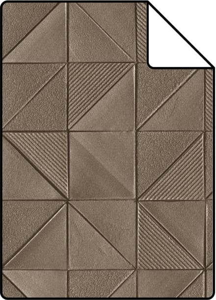 Proefstaal ESTAhome behang grafisch 3D motief bruin - 26.5 x 21 cm - 139327-S