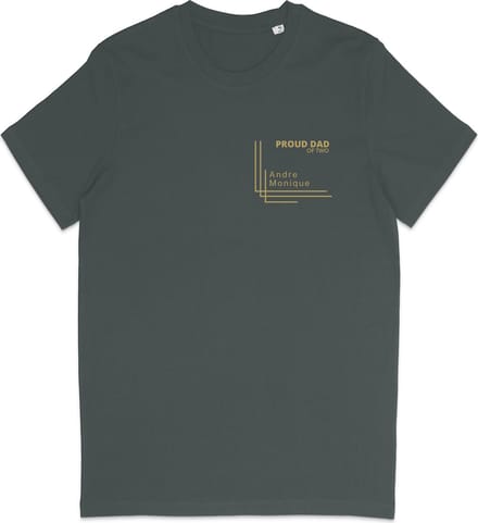 T Shirt Heren - Gepersonaliseerd - Trotse Vader Cadeau - Grijs - S