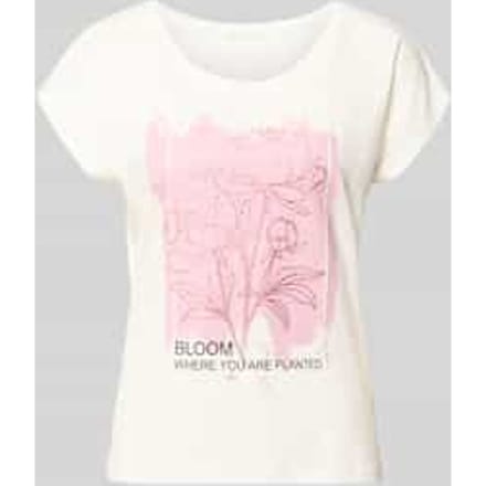 regular fit T-shirt van viscosemix met bloemenprint