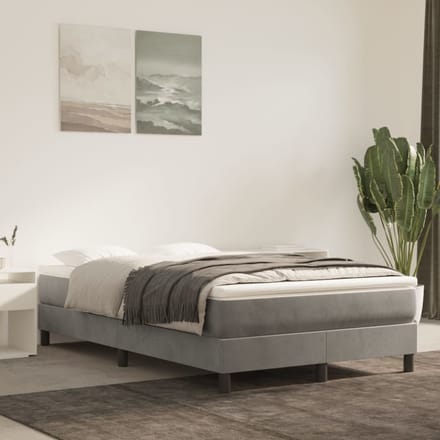 vidaXL - Pocketveringmatras - medium - 120x200x20 - cm - fluweel - lichtgrijs