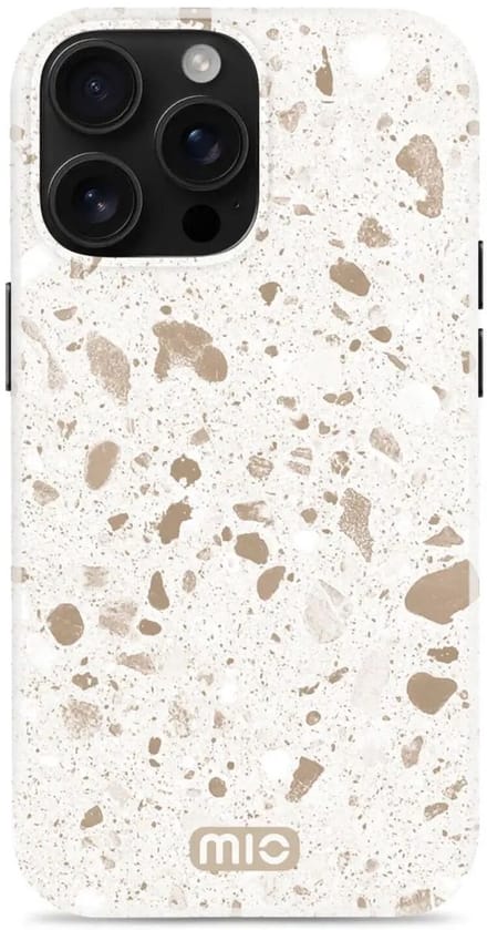 MIO by Mobilize Hoesje | Geschikt voor Apple iPhone 16 Pro | Compatibel met MagSafe / Qi2 | Hard Shell Back Cover | Soft Terrazzo