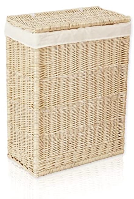 Ruimtebesparende Wasmand met Deksel - 60L - Ideaal voor Kleine Ruimtes - Wit