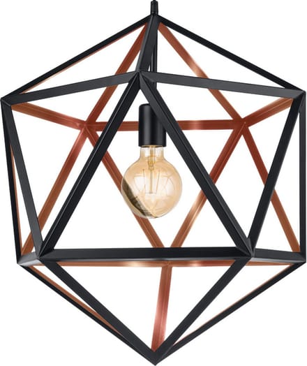 EGLO Embleton 1 - Hanglamp - E27 - Ø 46 cm - Zwart/Koper