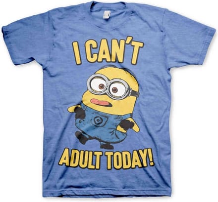 Minions Heren Tshirt -S- I Can't Adult Today Blauw