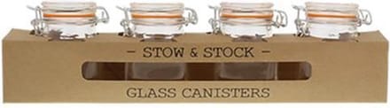 Kruidenpotjes / Voorraad potjes - Transparant - Glas - Set van 4