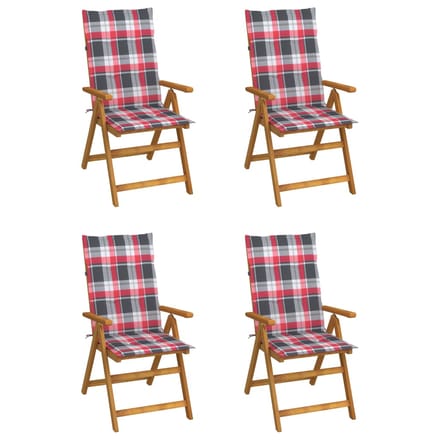 vidaXL - Inklapbare - stoelen - 4 - st - verstelbaar - met - kussens