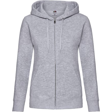 Fruit of the Loom Dames/Dames Premium Sweatjack met kap Lady Fit (Heide Grijs)