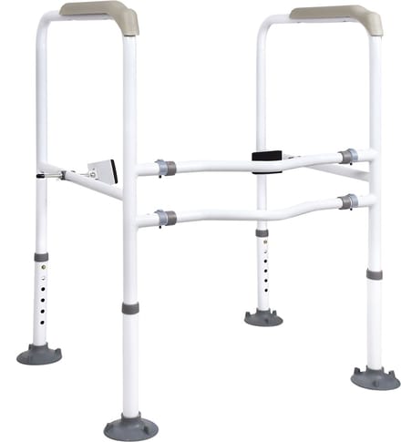 Verstelbare Toiletbeugel met Frame – Toiletsteun voor Senioren – Antislip en Stabiel – Wit