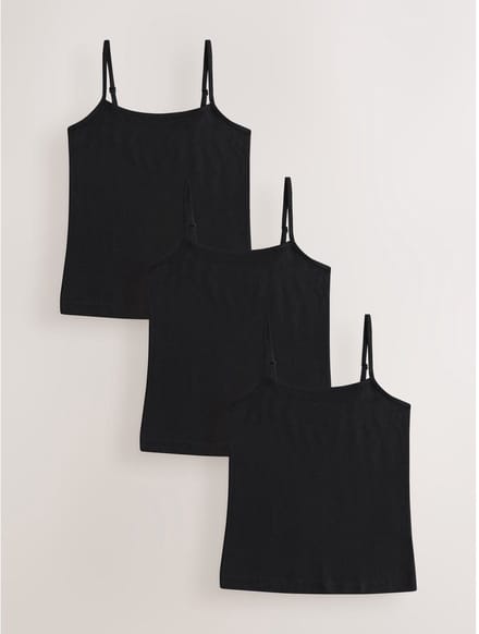 Next - Meisjes - Set van 3 topjes met bandjes - Zwart