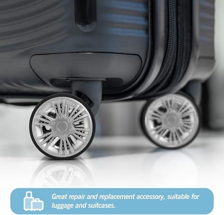 Set van 4 Vervangende Bagagewielen 55x11 mm Zwart Rubber - Universele Kofferwielen