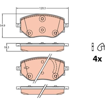 Remblokset TRW GDB2324, voor