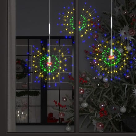 vidaXL 4 st Kerstverlichting vuurwerk 560 LED's 20 cm meerkleurig