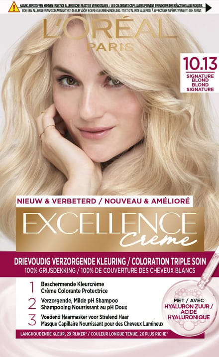 L’Oreal Paris Excellence Crème 10.13 - Signature Blond - Permanente Kleuring - gegarandeerde 100% grijsdekking - Haarverf