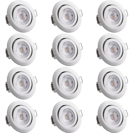 Monzana Inbouwspot 12er Set LED – 3 Standen Dimbaar 230V – Wit