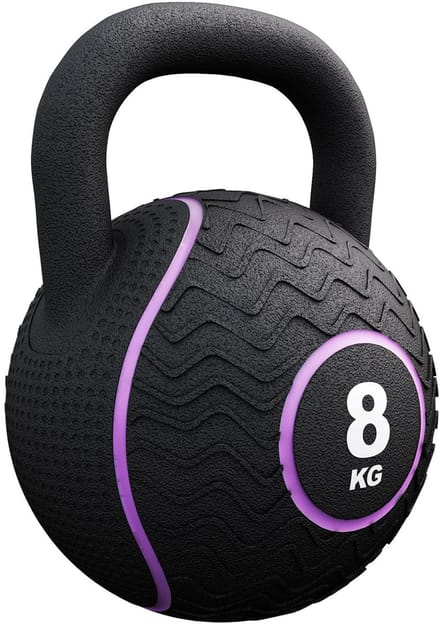 Gorilla Sports Kettlebell - Gietijzer - Rubber - Gewicht - Zwart - 8 kg