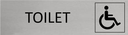 CombiCraft Aluminium deurbordje Invalidentoilet 165x45mm - per stuk