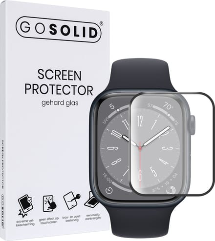 GO SOLID! ® Screenprotector geschikt voor Apple watch Series 8 (41 mm) gehard glas