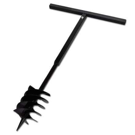 vidaXL - Grondboor - met - handvat - en - schroefkop - 180 - mm - (zwart)