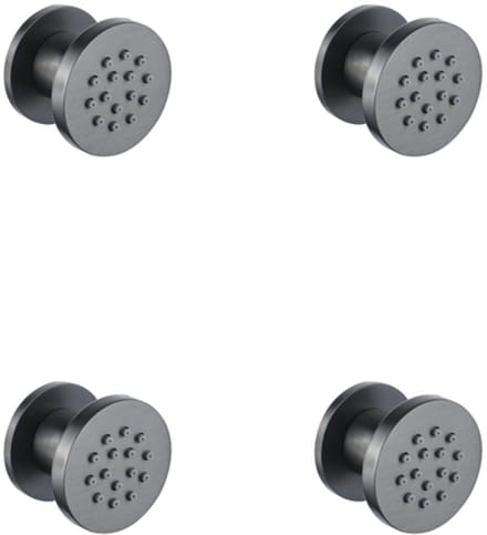 FugaFlow Eccelente Acces zijdouche - 5cm - rond - 4 stuks - Geborsteld Gunmetal PVD