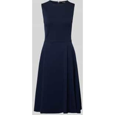 Knie-lange jurk van viscosemix met riem Model 'CHARLEY'
