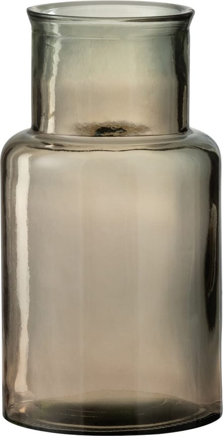 J-Line vaas Cilinder - glas - lichtbruin - small - 16 cm hoog