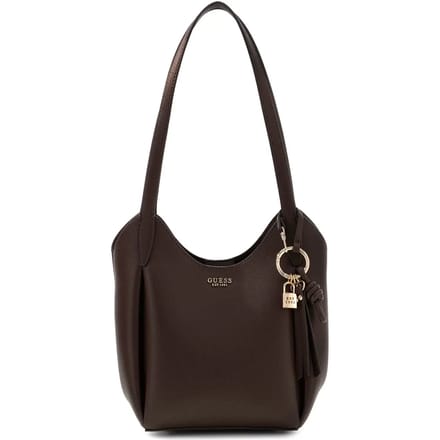 GUESS schoudertas Melody Bucket Brown donkerbruin